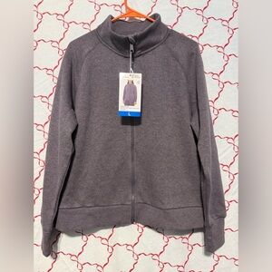 Mondetta Fleece Full Zip Jacket Women’s Large Purple NWT Cozy Relaxed Fit